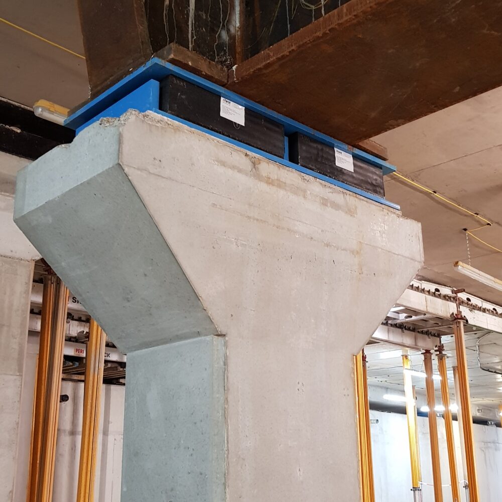 Farrat Fail Safe LNR Bearing Assembly isolating steel beam